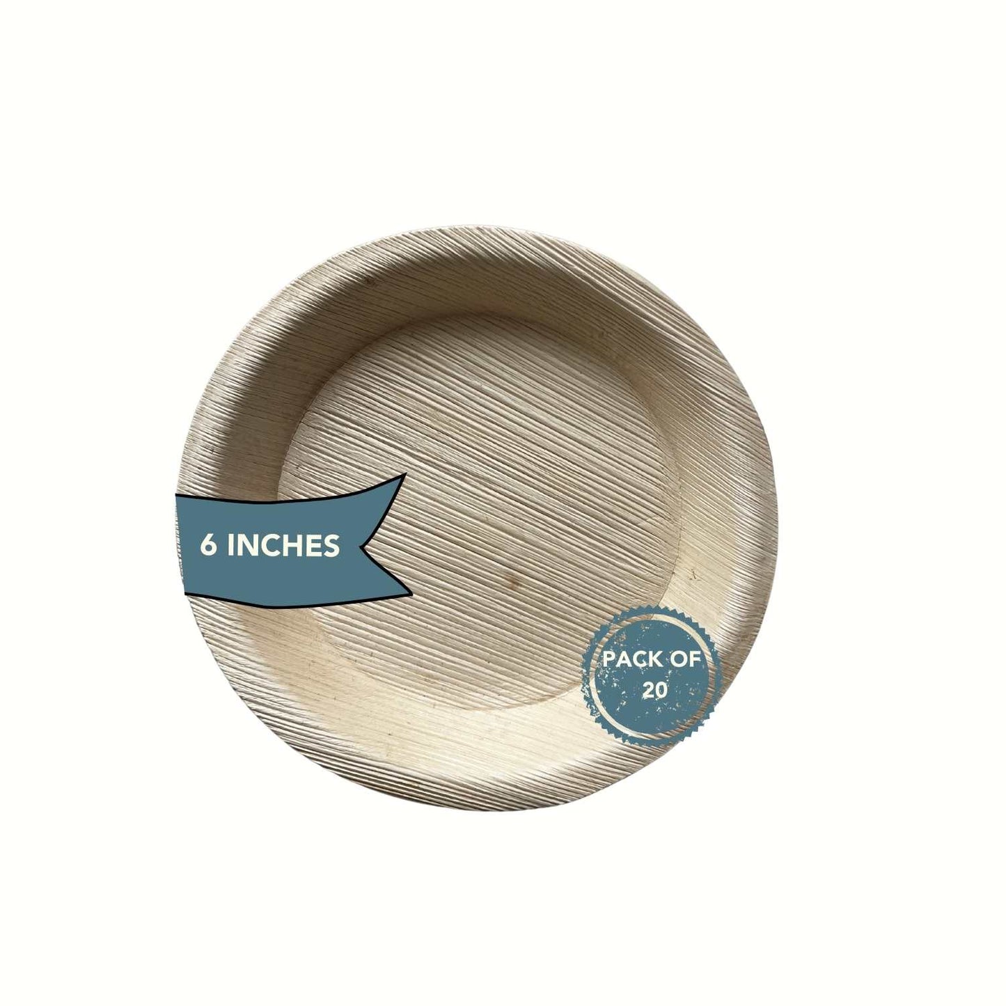 Disposable Areca Plates 6 Inches- Pack of 20