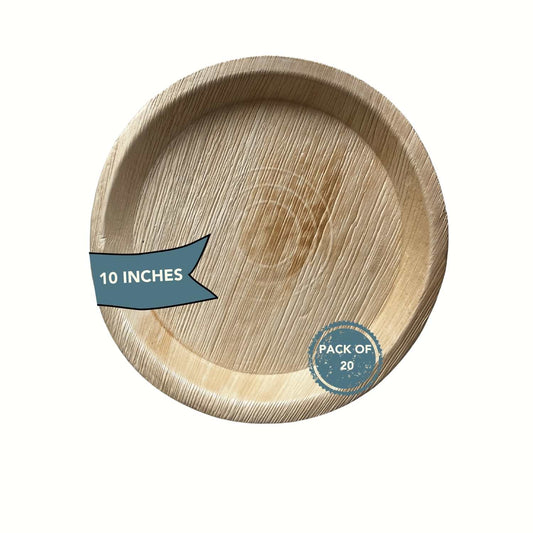 Disposable Areca Plates 10 Inches - Pack of 20