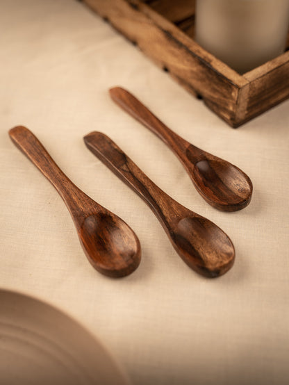 Wooden Spice Spoons - Set of 6