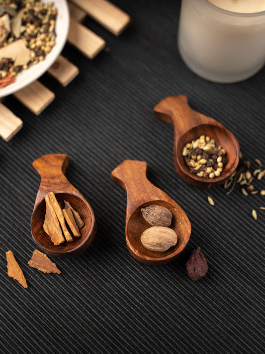 Small Wooden Spice Spoon - Set of 6