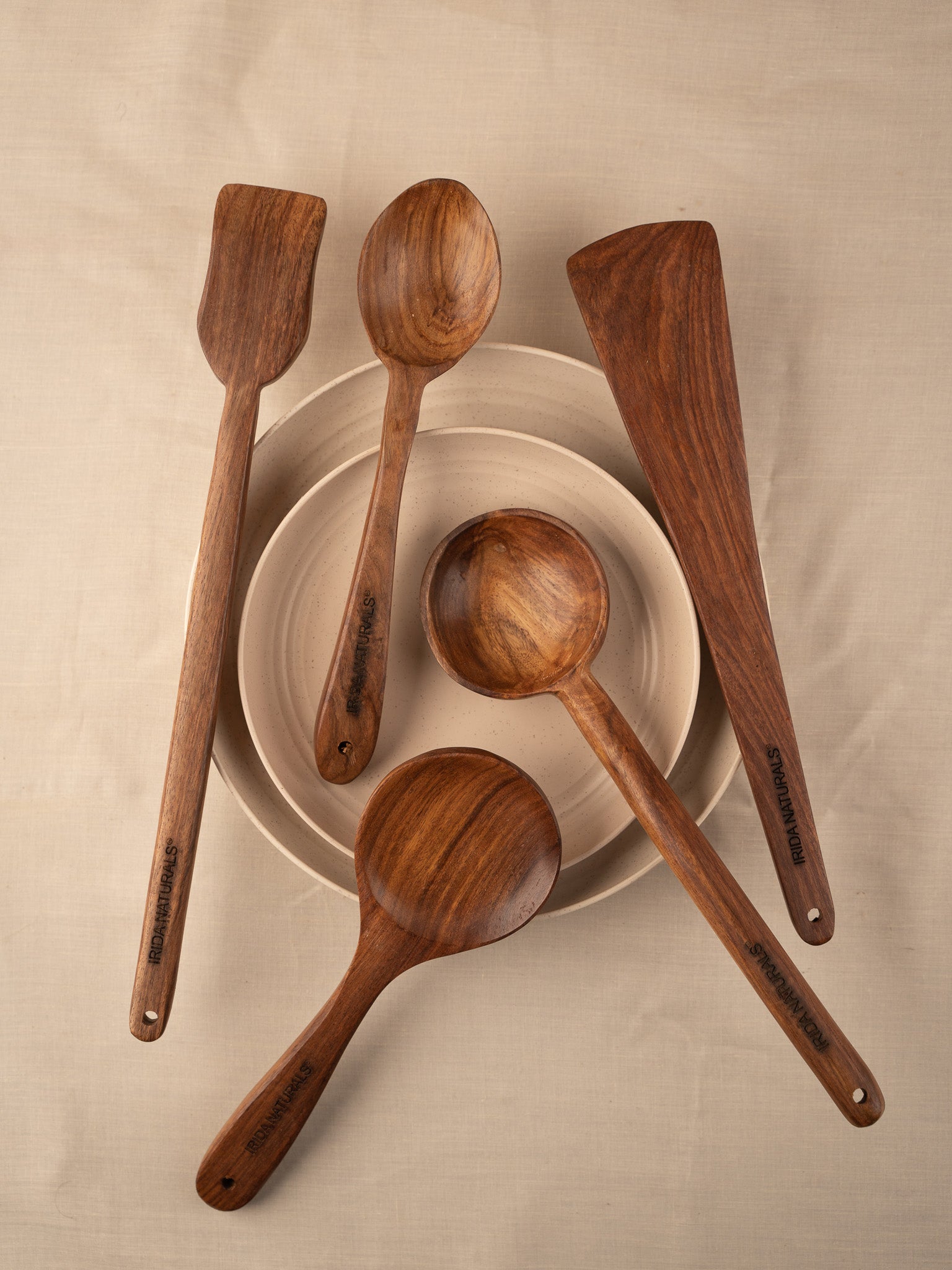 Kitchen Ladel Wooden Cooking Ladles - Set of 5 – Irida Naturals