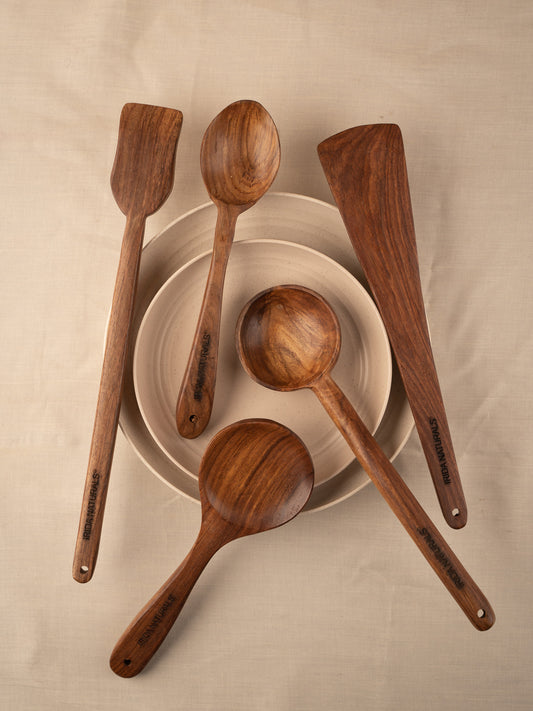 Wooden Cooking Ladles - Set of 5