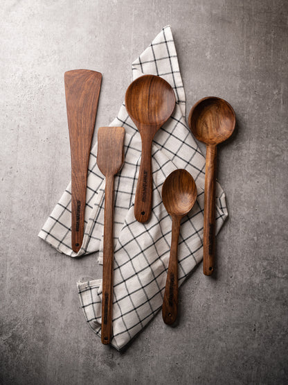 Wooden Cooking Ladles - Set of 5