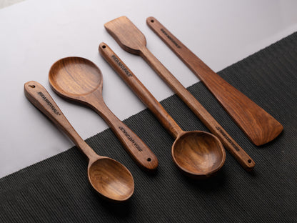 Wooden Cooking Ladles - Set of 5