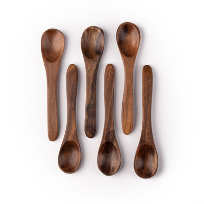 Wooden Spice Spoons - Set of 6