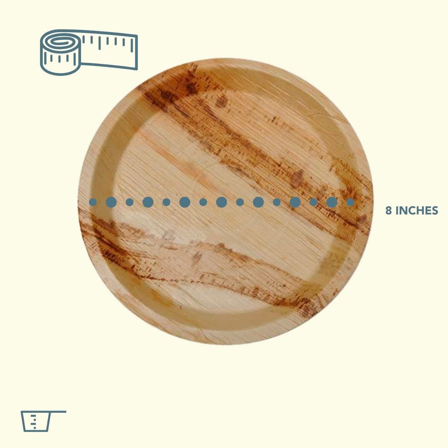 Disposable Areca Plates 8 Inches
